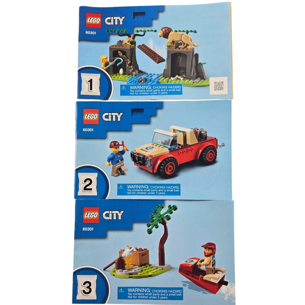 LEGO City 60301 Wildlife Rescue Off-Roader Manuals Set of 3 Replacement Manuals